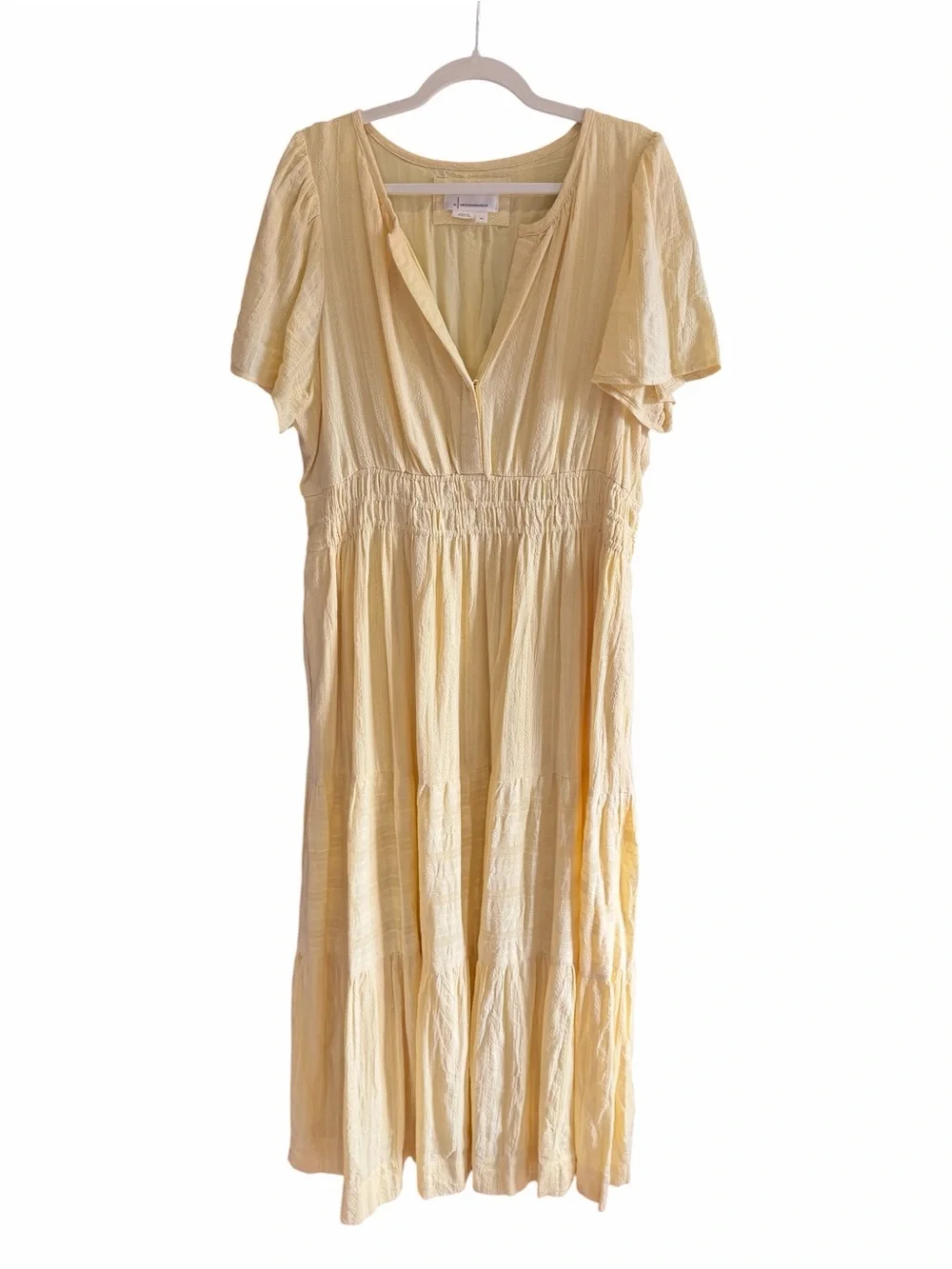 ANTHROPOLOGIE The Somerset Maxi Dress Canary Yellow XL - Picture 5 of 16